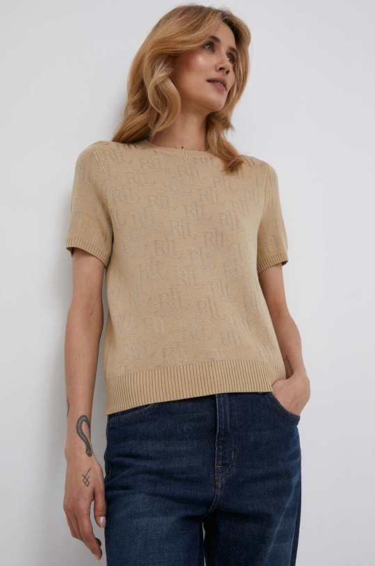 Lauren Ralph Lauren pulover subtiri bej 200909156