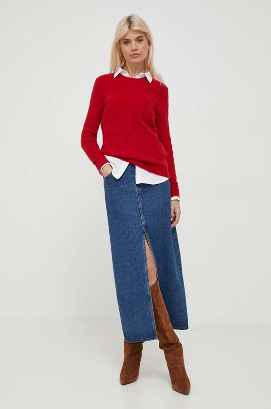 Μάλλινο πουλόβερ Polo Ralph Lauren 211910421 κόκκινο AW24