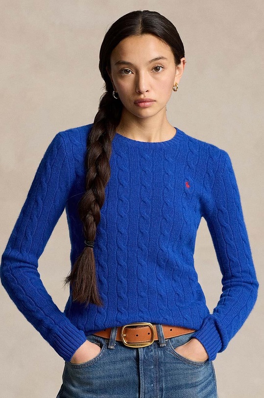Vlněný svetr Polo Ralph Lauren kulatý fialová 211910421