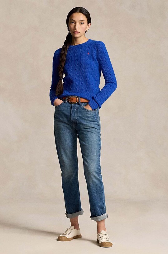 Odzież Polo Ralph Lauren sweter wełniany 211910421 fioletowy