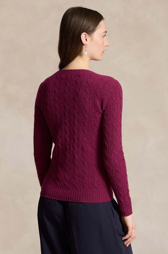 Polo Ralph Lauren sweter wełniany 211910421 fioletowy AW24