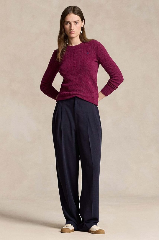 Odzież Polo Ralph Lauren sweter wełniany 211910421 fioletowy