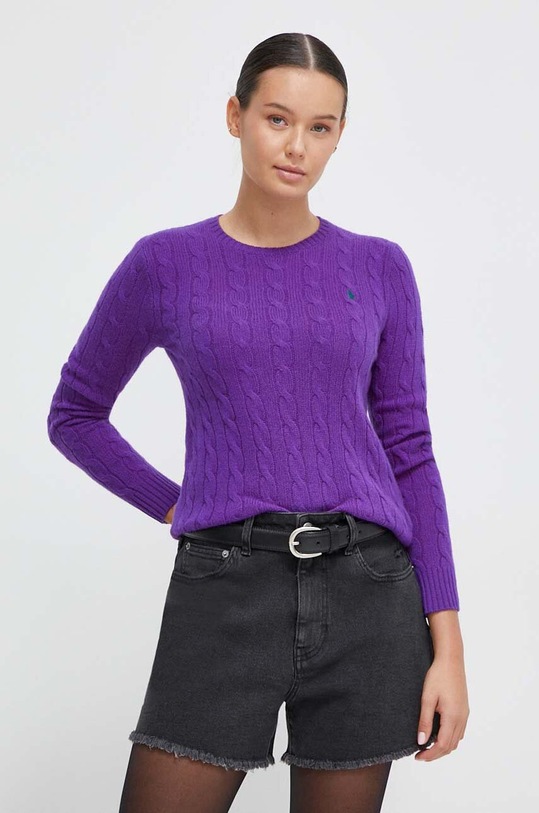 Μάλλινο πουλόβερ Polo Ralph Lauren μαλλί μωβ 211910421