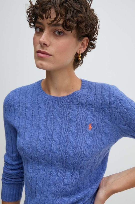 Polo Ralph Lauren sweter wełniany okrągły niebieski 211910421