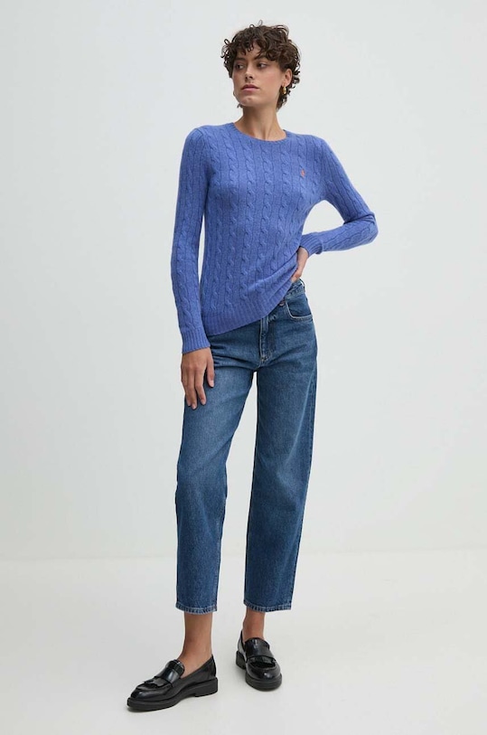 Polo Ralph Lauren sweter wełniany 211910421 niebieski AW24