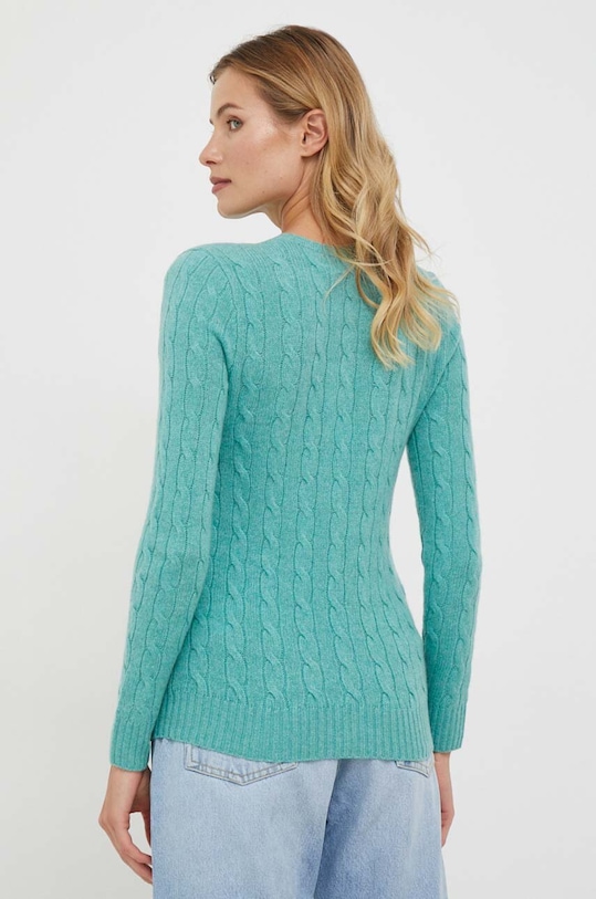 Odzież Polo Ralph Lauren sweter wełniany 211910421 turkusowy