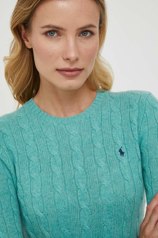 Polo Ralph Lauren sweter wełniany 211910421 turkusowy