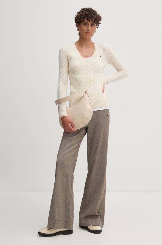 Вовняний светр Polo Ralph Lauren 211910422 бежевий AW24