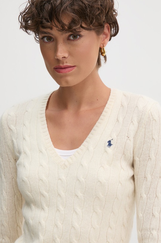 Вовняний светр Polo Ralph Lauren бежевий 211910422