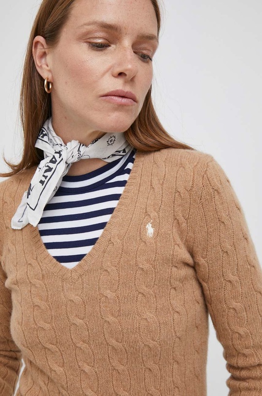 Polo Ralph Lauren gyapjú pulóver 211910422 bézs