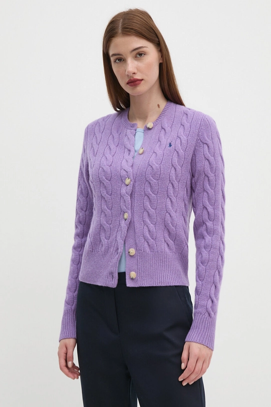 Polo Ralph Lauren wool cardigan medium thickness violet 211910443