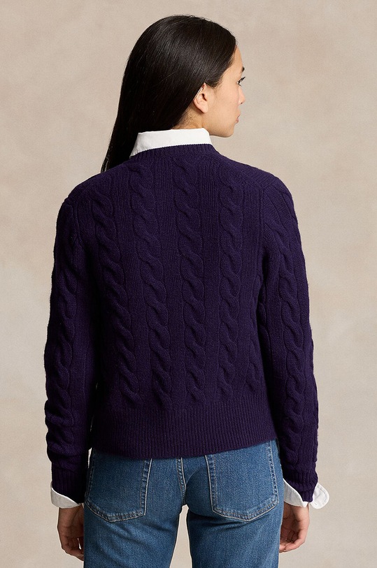 Вълнена жилетка Polo Ralph Lauren 211910443 виолетов AW24