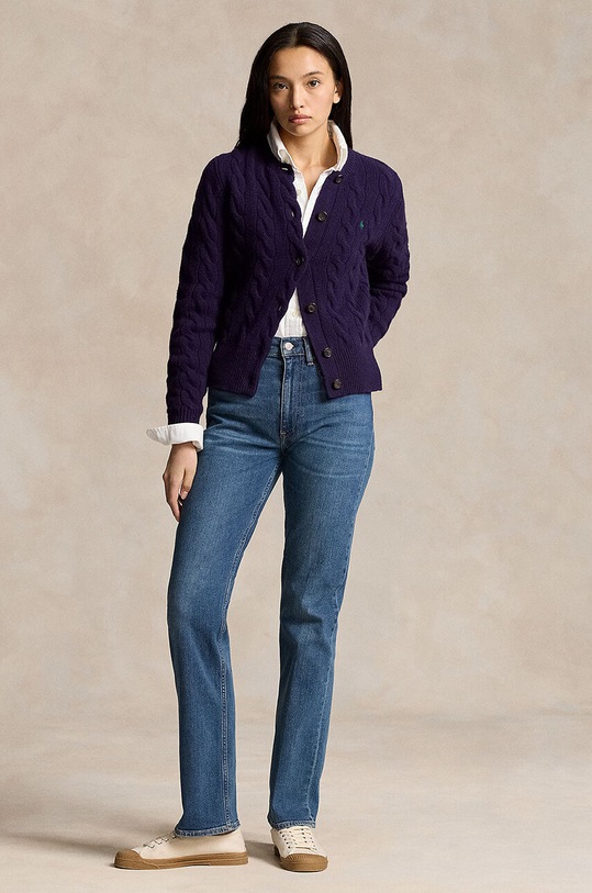 Дрехи Вълнена жилетка Polo Ralph Lauren 211910443 виолетов