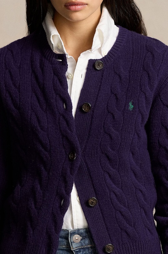 Вълнена жилетка Polo Ralph Lauren виолетов 211910443