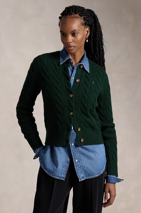 Вълнена жилетка Polo Ralph Lauren вълна зелен 211910443