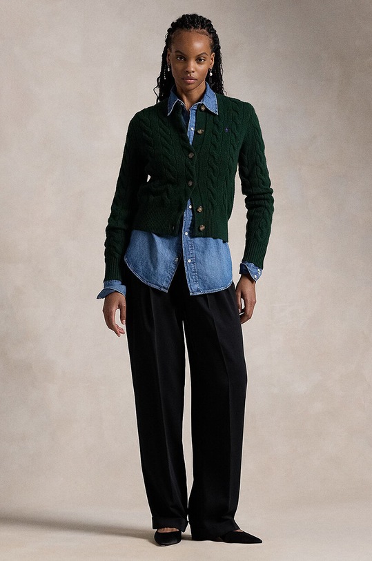 Дрехи Вълнена жилетка Polo Ralph Lauren 211910443 зелен