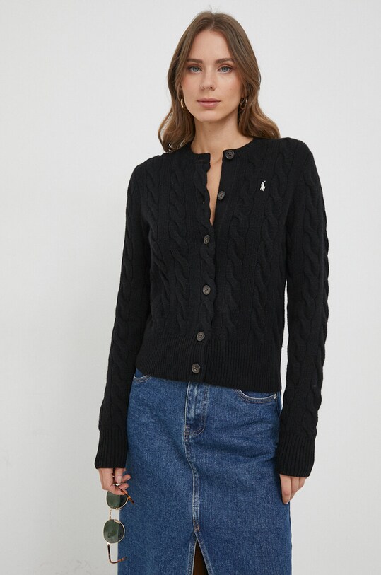 Polo Ralph Lauren wool cardigan plain black 211910443
