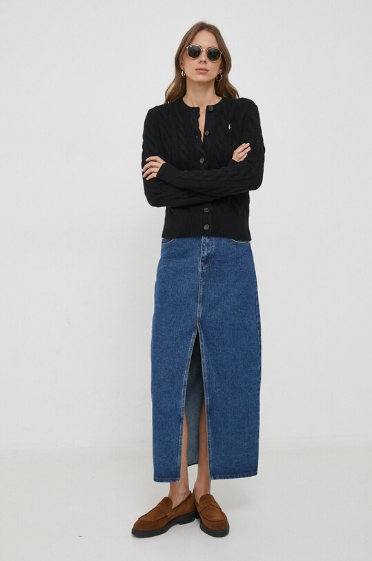 Polo Ralph Lauren wool cardigan 211910443 black AW24