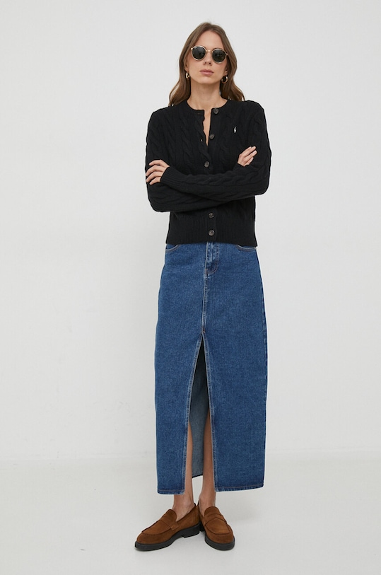 Вълнена жилетка Polo Ralph Lauren 211910443 черен AW24