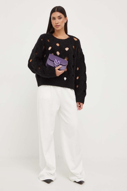 Pinko sweter wełniany 101698.A14K czarny AW23