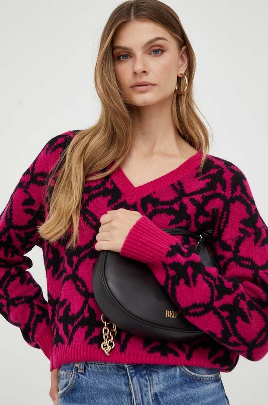 Pinko sweter wełniany różowy 101575.A11F