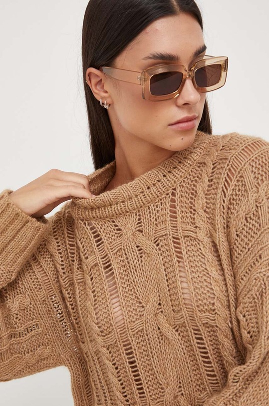 Pinko sweter z domieszką wełny 101790.A15J brązowy