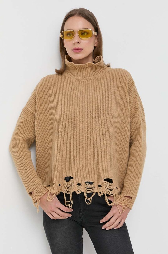 Pinko sweter wełniany wełna brązowy 101787.A15H