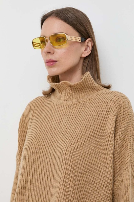 Pinko sweter wełniany brązowy 101787.A15H
