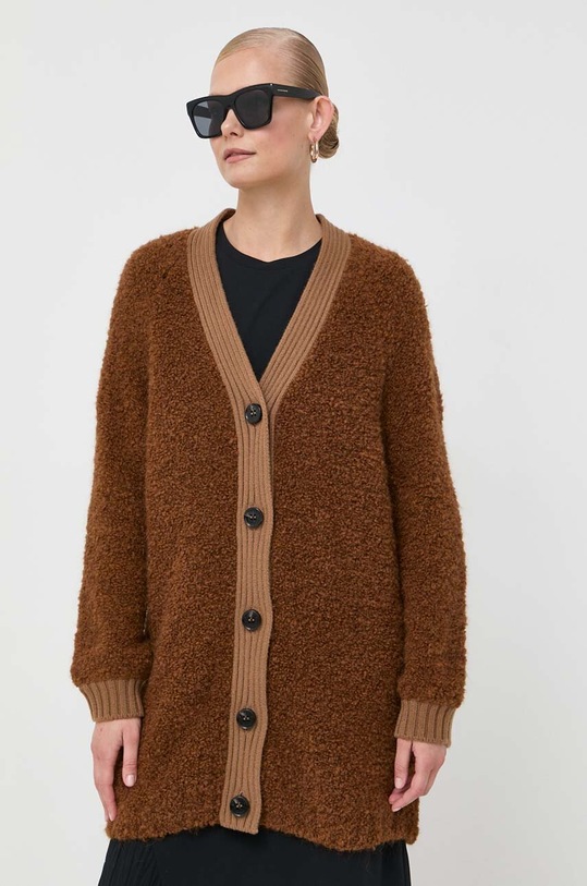 Weekend Max Mara cardigan din lana uni maro 2353160139600
