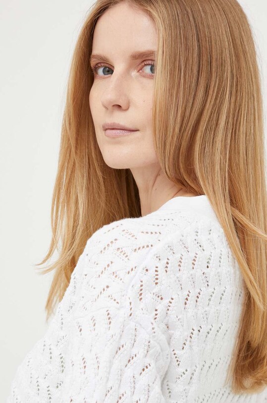 Pepe Jeans sweter bawełniany biały PL702019.800
