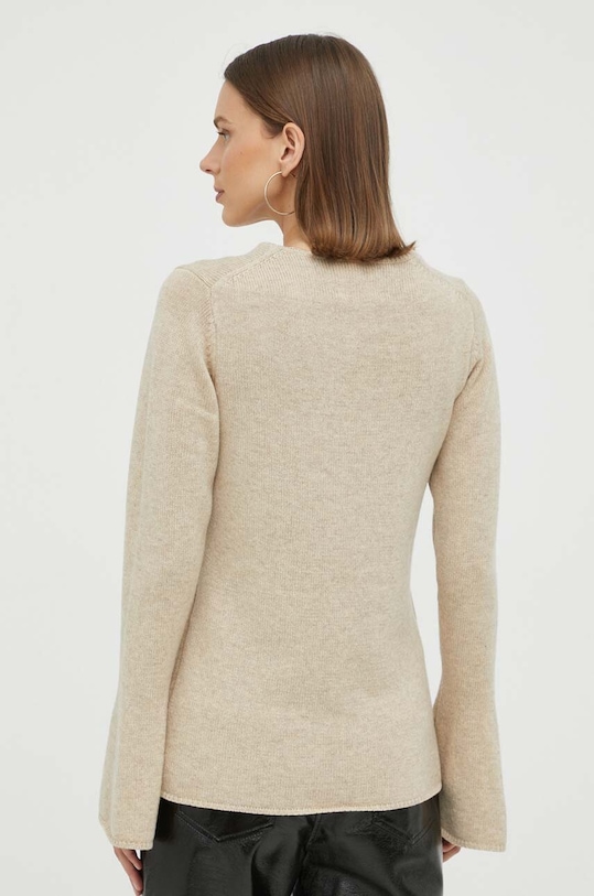 Odzież By Malene Birger sweter wełniany Q71803015 beżowy