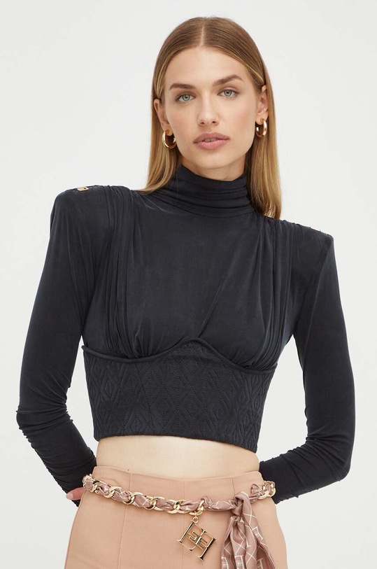 Elisabetta Franchi bluza spate descoperit negru MD01136E2