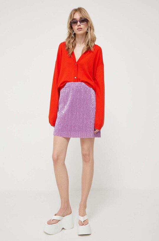 Stine Goya cardigan din lana SG5097 portocaliu AW23