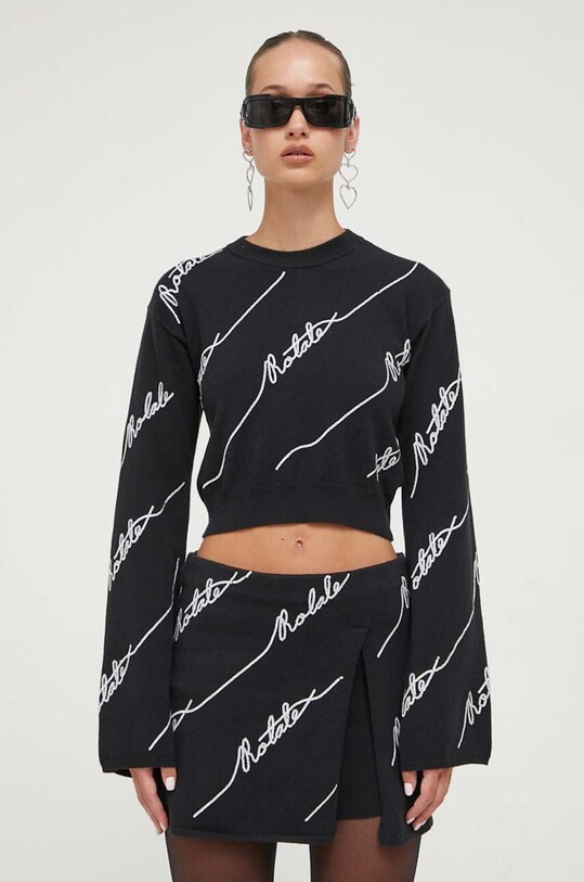 Rotate pulover din amestec de lana negru 110113100