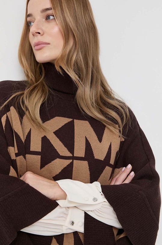 Πόντσο με μείγμα μαλλιού MICHAEL Michael Kors MF16073CSN καφέ