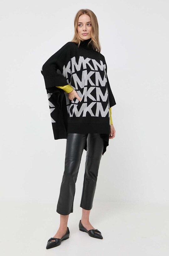 Пончо с примесью шерсти MICHAEL Michael Kors MF16073CSN чёрный AW23