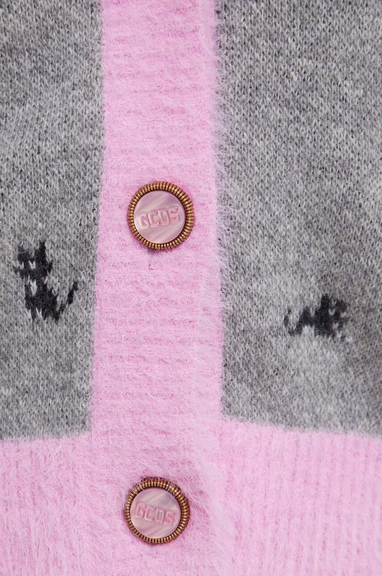 Vlněný svetr GCDS FW23W370003 šedá