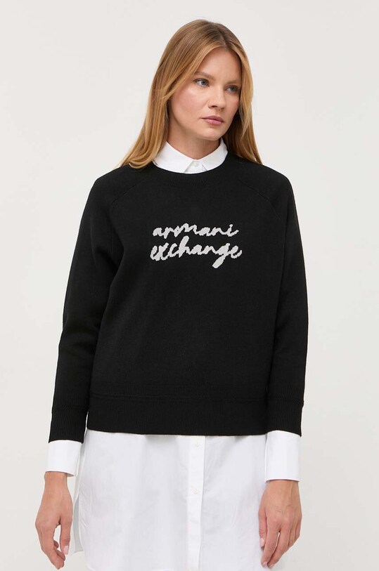 Armani Exchange sweter z domieszką wełny czarny 6RYM1C.YMZ5Z