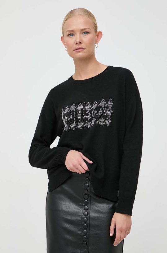 Liu Jo pulover din amestec de lana subtiri negru MF3365.MS14G