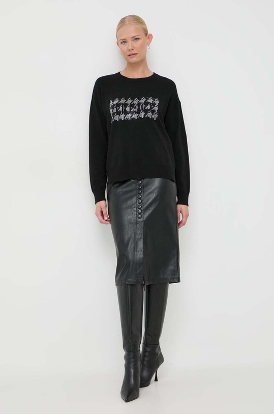 Liu Jo pulover din amestec de lana MF3365.MS14G negru AW23