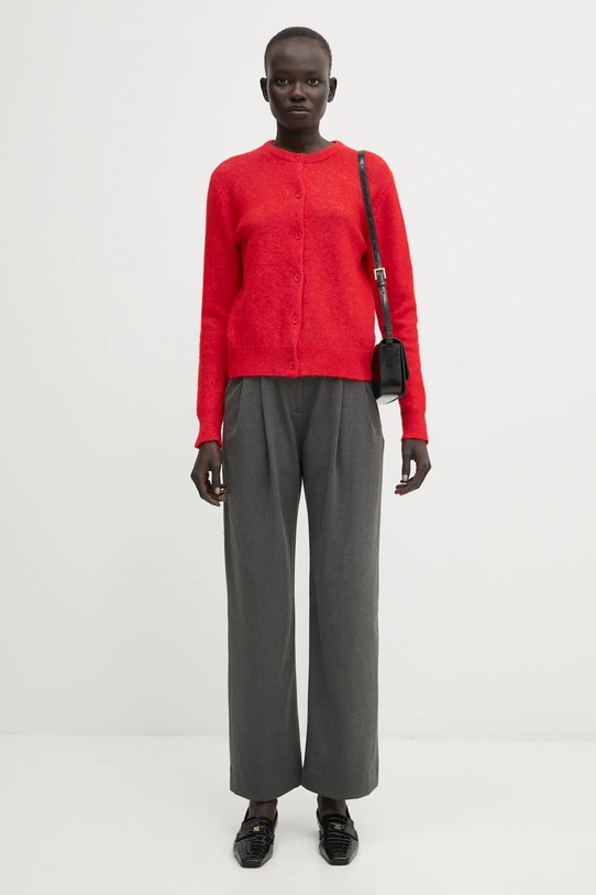 Шерстяной кардиган Samsoe Samsoe NOR F16422744 красный