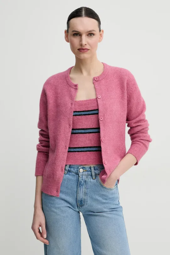 Samsoe Samsoe cardigan in lana NOR rosa F16422744