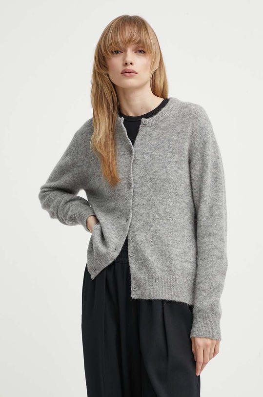 Samsoe Samsoe cardigan din lana NOR subtiri gri F16422744