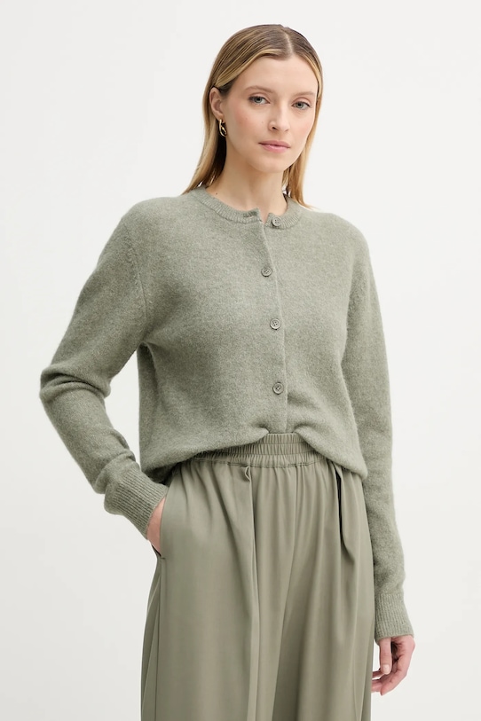 Samsoe Samsoe kardigan wełniany NOR zielony F16422744