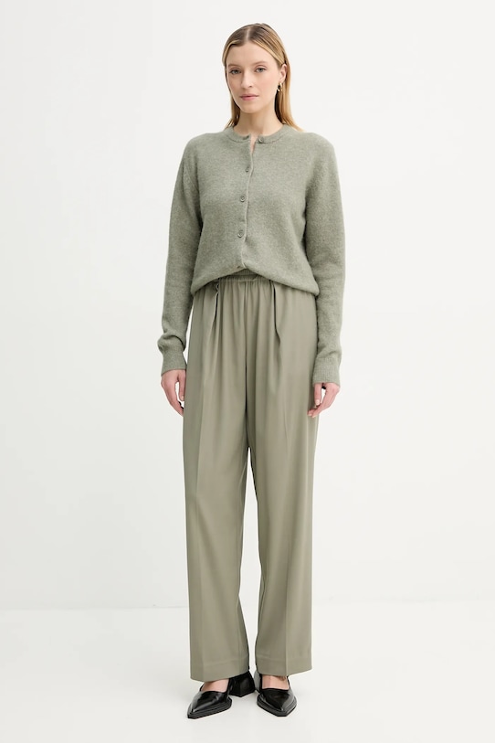 Samsoe Samsoe kardigan wełniany NOR F16422744 zielony SS25