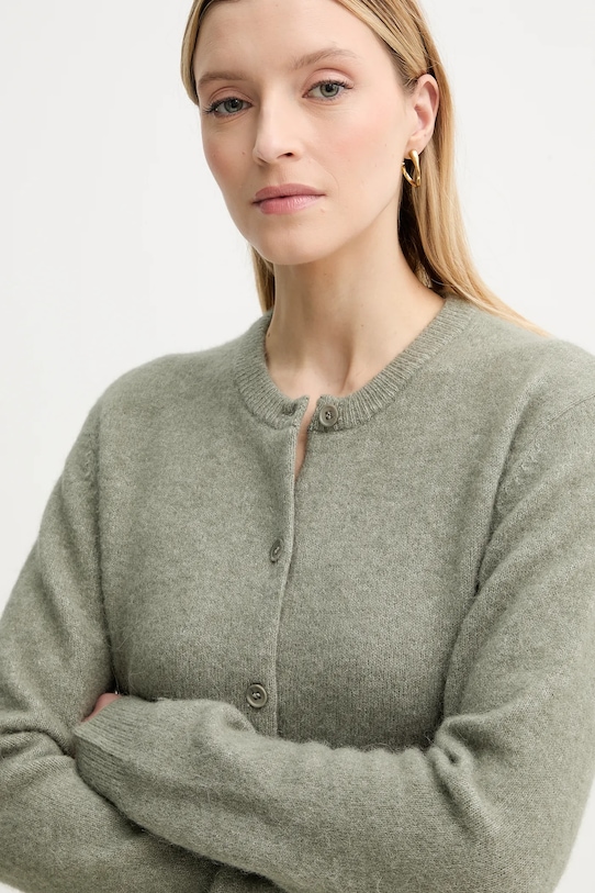 Samsoe Samsoe kardigan wełniany NOR zielony F16422744