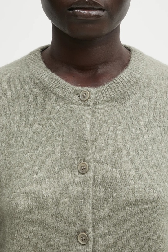 Vuneni kardigan Samsoe Samsoe NOR zelena F16422744