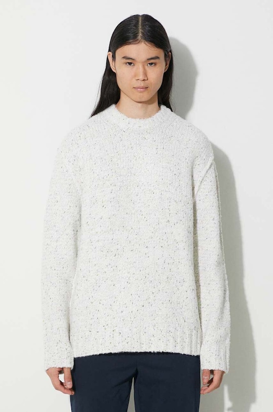 Vlněný svetr Samsoe Samsoe kulatý béžová M23300086