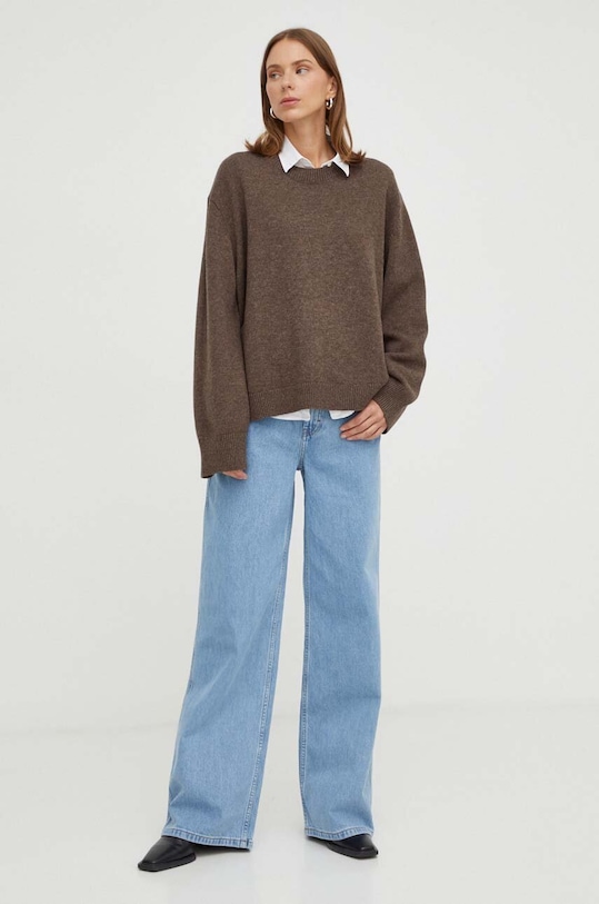 Μάλλινο πουλόβερ Herskind 4959974 καφέ AW23