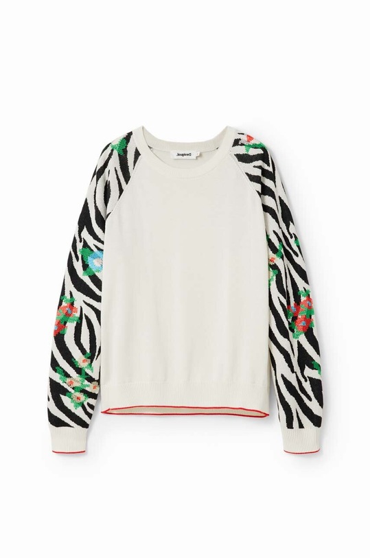 Desigual sweter bawełniany 23WWJF17 beżowy